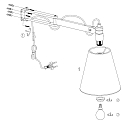 Mexlite Wandarmatuur DION met schakelaar, met scharnierende arm, met stekker, conisch E14 IP20, zwart mat 