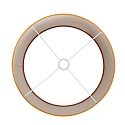 Steinhauer Lampenkap KAPPEN - � 50CM cilindrisch, goud mat, zand