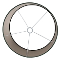 Steinhauer Lampenkap KAPPEN - � 50CM cilindrisch, donkergroen