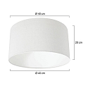Steinhauer Lampenkap KAPPEN - � 40CM plat, cilindrisch, wit