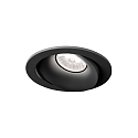 Inbouwspot RONY 1.0 - LED rond, multipower, cardanisch draaien, met klemveren IP20, zwart mat dimbaar