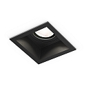 Plafondinbouwarmatuur PLANO 1-vlams GU10 IP44, zwart dimbaar