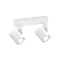 Wand- en plafondarmatuur SQUBE ON BASE 2-vlams, draaibaar, roteerbaar GU10 IP20, wit dimbaar