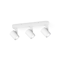 Wand- en plafondarmatuur SQUBE ON BASE 3-vlams, draaibaar, roteerbaar GU10 IP20, wit dimbaar