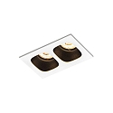 LED Recessed spot PIRRO 2.0, 2 spots, 2x 4.5W 3000K, CRi >90, dimmable, white black