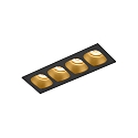 LED Recessed spot PIRRO 4.0, 4 spots, 4x 4.5W 3000K, CRi >90, dimmable, black gold