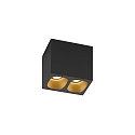 LED Ceiling luminaire PIRRO 2.0, 2 spots, 2x 4.5W 2700K, CRi >90, dimmable, black gold