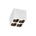 LED Ceiling luminaire PIRRO 4.1, 4 spots square, 4x 4.5W 3000K, CRi >90, dimmable, white black