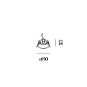 Plafondinbouwarmatuur DEEP PETIT IP65 1.0 - LED stijf, constante stroom IP65