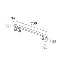 Wever & Ducr� Opbouw armatuur CENO 4.0 4-vlams, draaibaar, roteerbaar IP20, zwart dimbaar