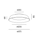 LED Wall /Ceiling luminaire TOWNA 2.0, IP44, � 37.1cm, 2700K, dimmable, black