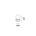 Wever & Ducr� spot TAIO IP65 CEILING SURF 1.0 IP65, anthracite dimmable