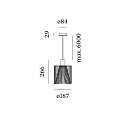 Wever & Ducr� Pendelarmatuur WIRO 1.8 WIRO CEILING SUSP E27 IP20, roest 