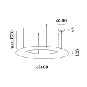 Wever & Ducr� LED Design Pendant luminaire GIGANT 16.0, � 160cm, steel / LLDPE, white, 4000K