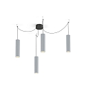 Pendelarmatuur RAY 3.0 - PAR16 cilindrisch, lang, met open kabel GU10 IP20, aluminium geborsteld dimbaar
