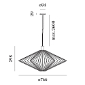 Wever & Ducr� Pendelarmatuur WIRO 2.0 DIAMOND CEILING SUSP E27 IP20, koper 