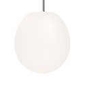 Pendant luminaire DRO SUSPENDED 4.0, � 38.5cm, E27, A60 max. 15W, aluminum / textile cable / glass, white