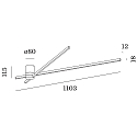 Wever & Ducr� Plafondarmatuur FIL SPIN 1.0 met scharnierende arm, indirect IP20, zwart mat dimbaar