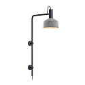 Wall luminaire ROOMOR 4.0 PAR16, GU10, with cable, deep black, with shade 2.0, felt grey