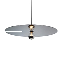 Pendant luminaire MIRRO 3.0, length 250cm / mirror � 75cm, E27 (excl.), black chrome