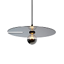 Pendant luminaire MIRRO 2.0, length 600cm / mirror � 45cm, E27 (excl.), black chrome