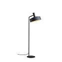 Floor lamp ROOMOR 1.0 PAR16, GU10, deep black, with cord switch, with shade 3.0, deep black gold
