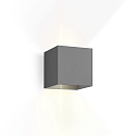 Wandarmatuur voor buitenshuis BOX 2.0 up down, cubusvorm, instelbaar IP65, donkergrijs dimbaar