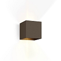 Wandarmatuur voor buitenshuis BOX 2.0 up down, cubusvorm, instelbaar IP65, brons dimbaar