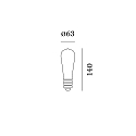 Wever & Ducr� Lichtbron Edison peervorm E27 5,9W 532lm 2200K CRI 90-100 dimbaar