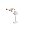 Zafferano battery table lamp POLDINA PRO MINI dimmable IP65, powder coated, white matt dimmable