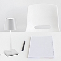 Zafferano battery table lamp POLDINA PRO MINI dimmable IP65, powder coated, white matt dimmable