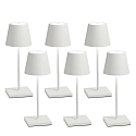 table lamp POLDINA MINI set of 6 IP65, white dimmable
