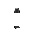 battery table lamp POLDINA TAVOLO PRO IP65, black dimmable