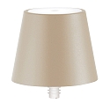 Battery lamp POLDINA STOPPER IP54, sand coloured dimmable
