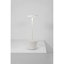 Zafferano battery table lamp POLDINA REVERSO IP54, white dimmable