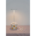 Zafferano battery table lamp POLDINA REVERSO IP54, white dimmable
