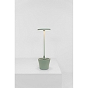 Zafferano battery table lamp POLDINA REVERSO IP54, sage green dimmable