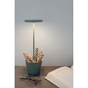 Zafferano battery table lamp POLDINA REVERSO IP54, sage green dimmable