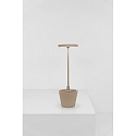 Zafferano battery table lamp POLDINA REVERSO IP54, sand coloured dimmable
