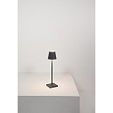 Zafferano battery table lamp POLDINA MICRO IP65, dark grey dimmable