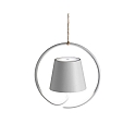 battery pendant luminaire POLDINA IP54, white, lacquered dimmable