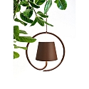 Zafferano battery pendant luminaire POLDINA IP54, rust, lacquered dimmable