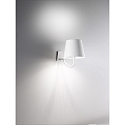 Zafferano battery wall luminaire POLDINA IP54, white, lacquered dimmable
