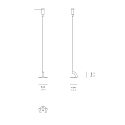 Zafferano Cliphouder PENCIL MODULO LUCE set van 2, donkergrijs
