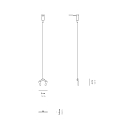Zafferano Cliphouder PENCIL MODULO LUCE set van 2, donkergrijs