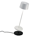 Zafferano battery table lamp OLIVIA TAVOLO PRO IP65, white, lacquered dimmable