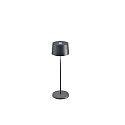 battery table lamp OLIVIA TAVOLO PRO IP65, dark grey, lacquered dimmable