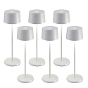 battery table lamp OLIVIA TAVOLO PRO set of 6 IP65, white, lacquered dimmable