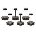 battery table lamp SWAP MINI set of 6 IP65, black dimmable