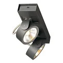 Wand- en plafondarmatuur KALU LED 2 2-vlams, cardanisch draaien IP20, zwart dimbaar